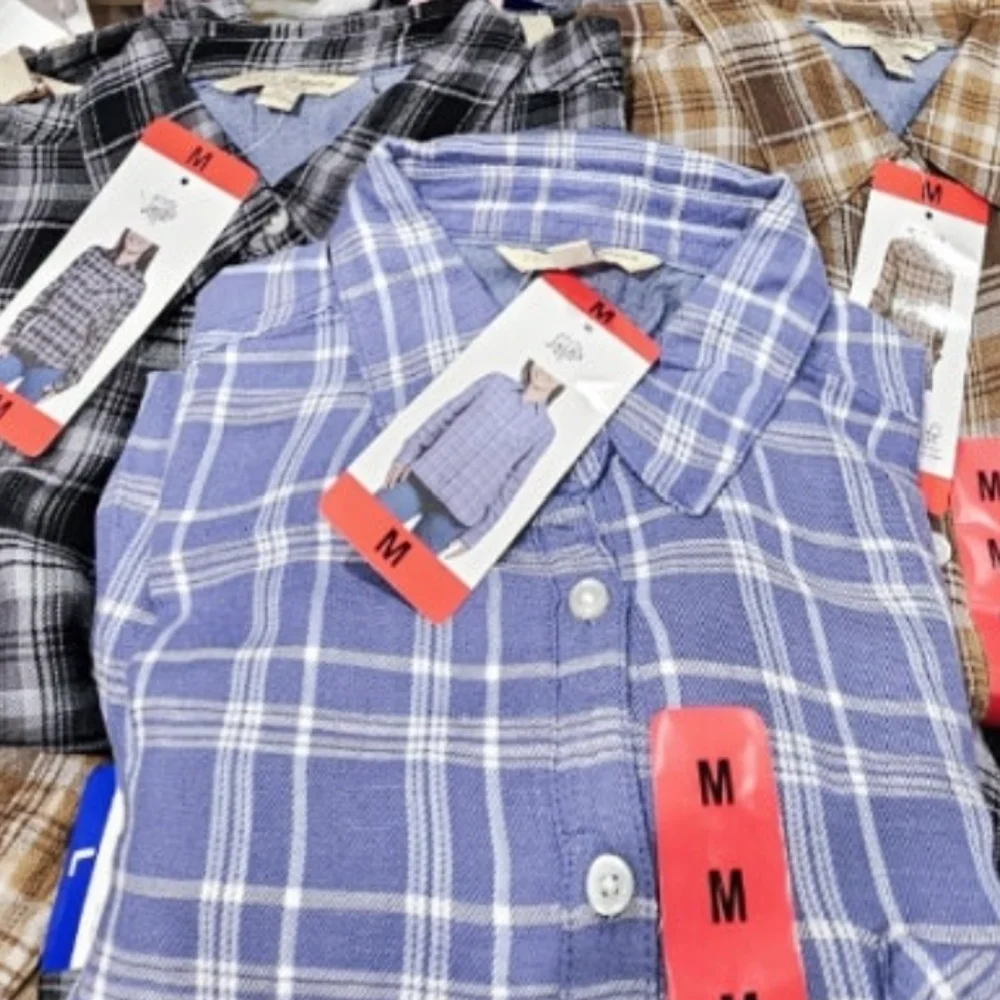 JACHS 여성 체크 셔츠 SM,L US SIZE