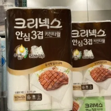 크리넥스 안심 키친타월 160매12롤 (3겹)