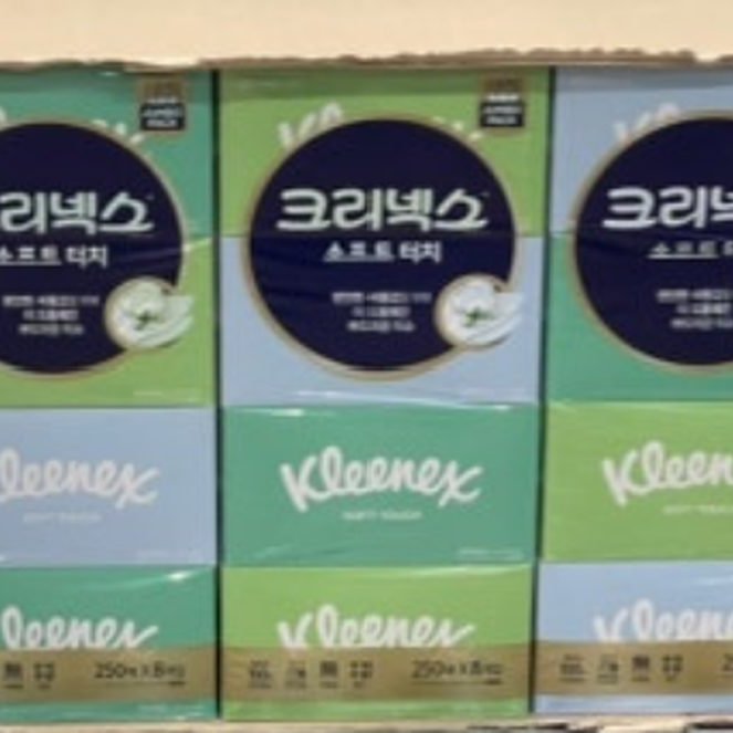 크리넥스 소프트터치 미용티슈 250매 X 8팩 (2겹)