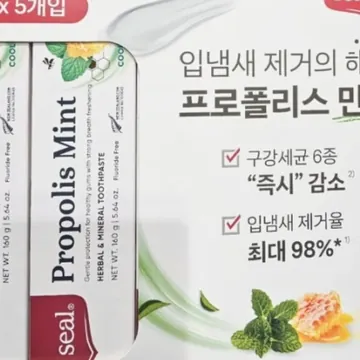 RED SEAL 레드씰 프로폴리스민트치약 160G X 5개