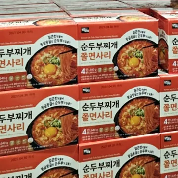 백제 순두부 찌개 쫄면 410G X 4