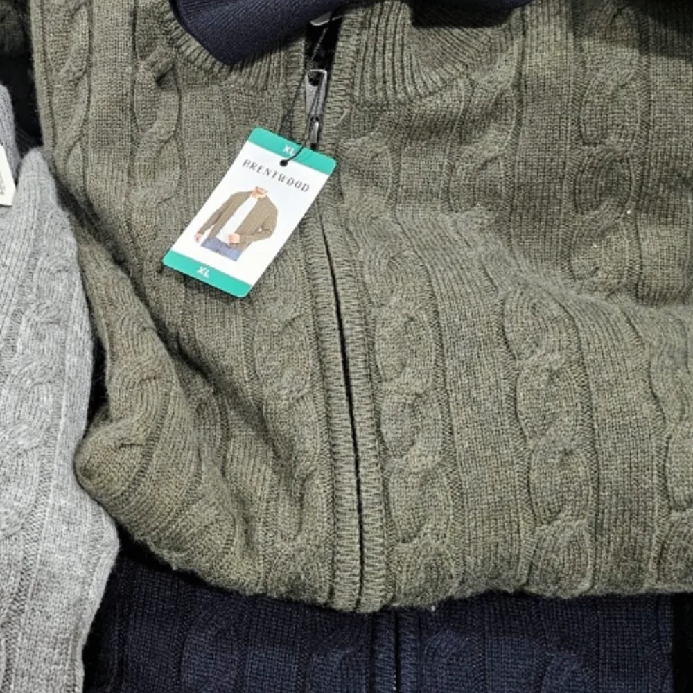 BRENTWOOD 남성 케이블 풀집 S,M,L,XL ASIAN SIZE