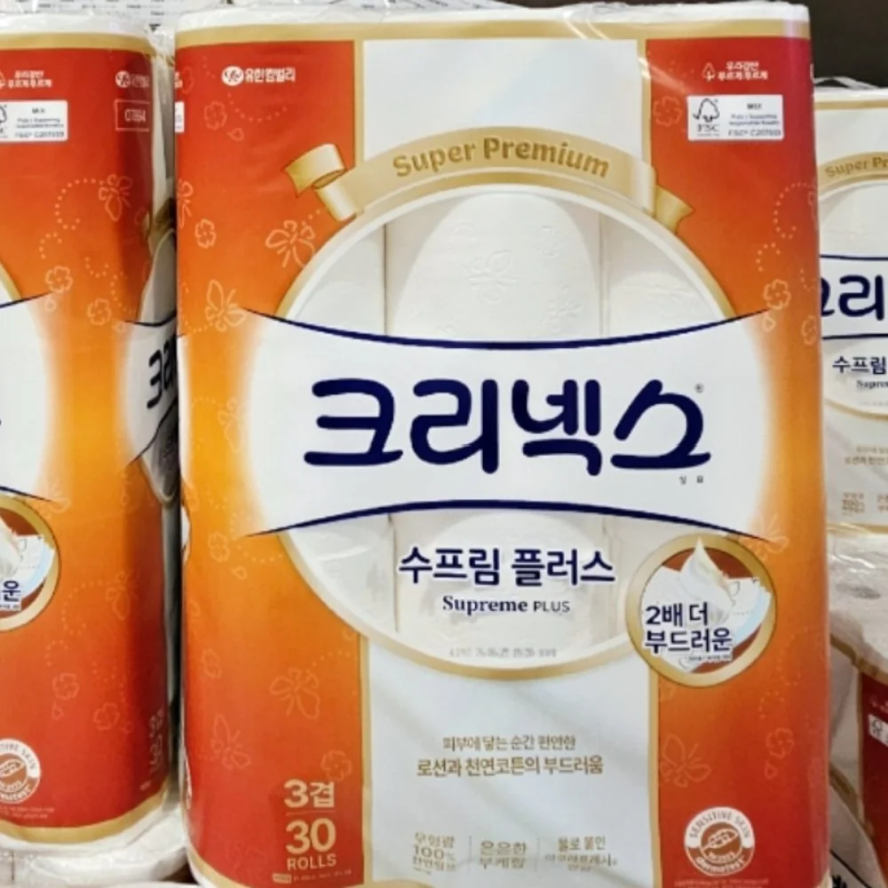 크리넥스 수프림플러스화장지 4OM X 30롤, 3겹